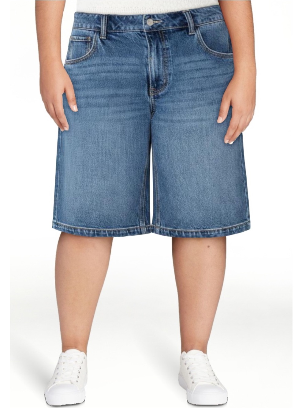 NWT Celebrity Pink Women's Plus Relaxed Denim Jorts Bermuda Shorts XXXL